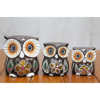 Ahşap 3'lü Baykuş Seti Polos:1