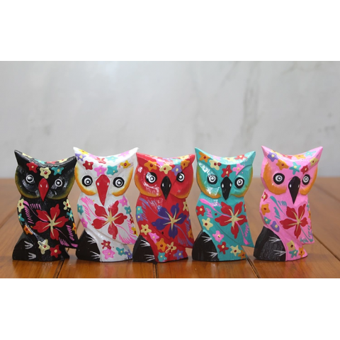 Ahşap 5'li Baykuş Seti Polos-10