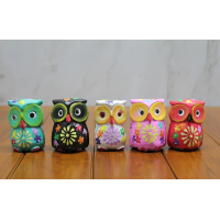 Ahşap 5'li Baykuş Seti Polos:6