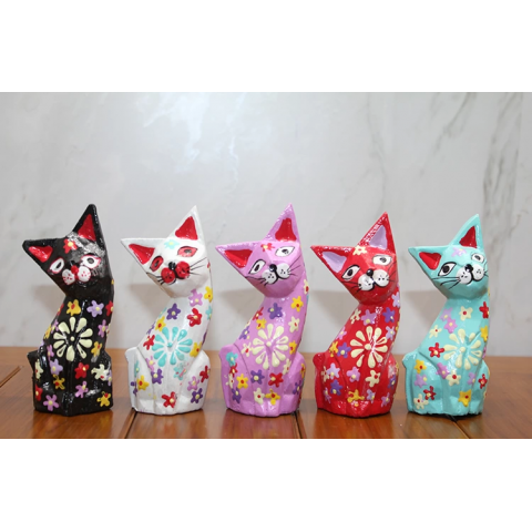 Ahşap 5'li Kedi Seti Polos:7