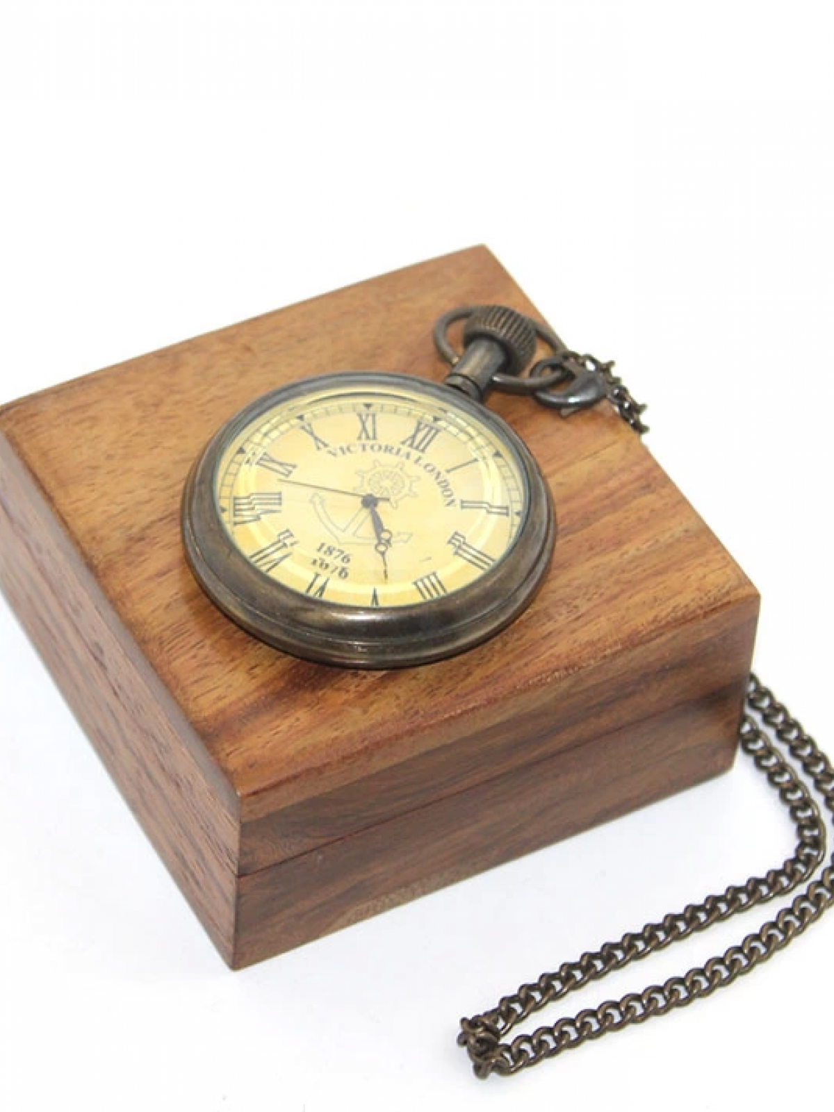 Ahşap Kutulu Pirinç Köstekli Saat 16156