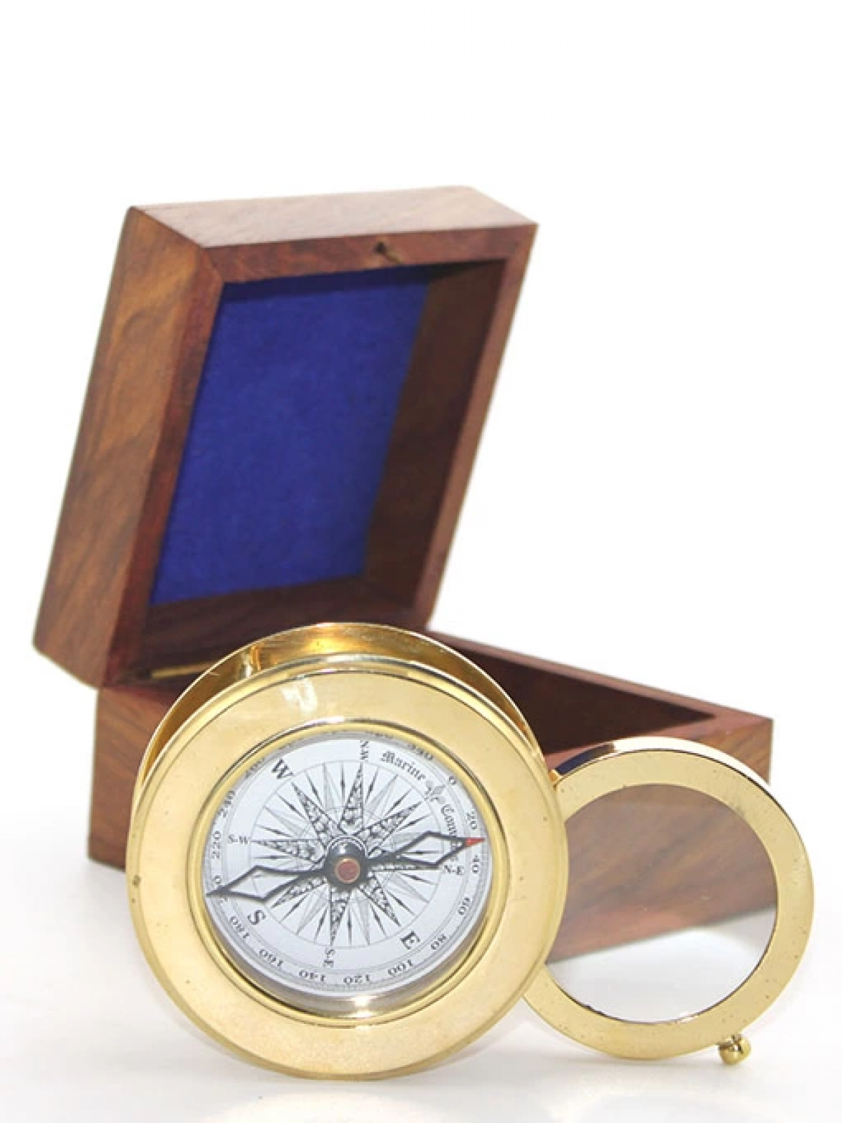 Ahşap Kutulu Pirinç Mercekli Pusula 16040