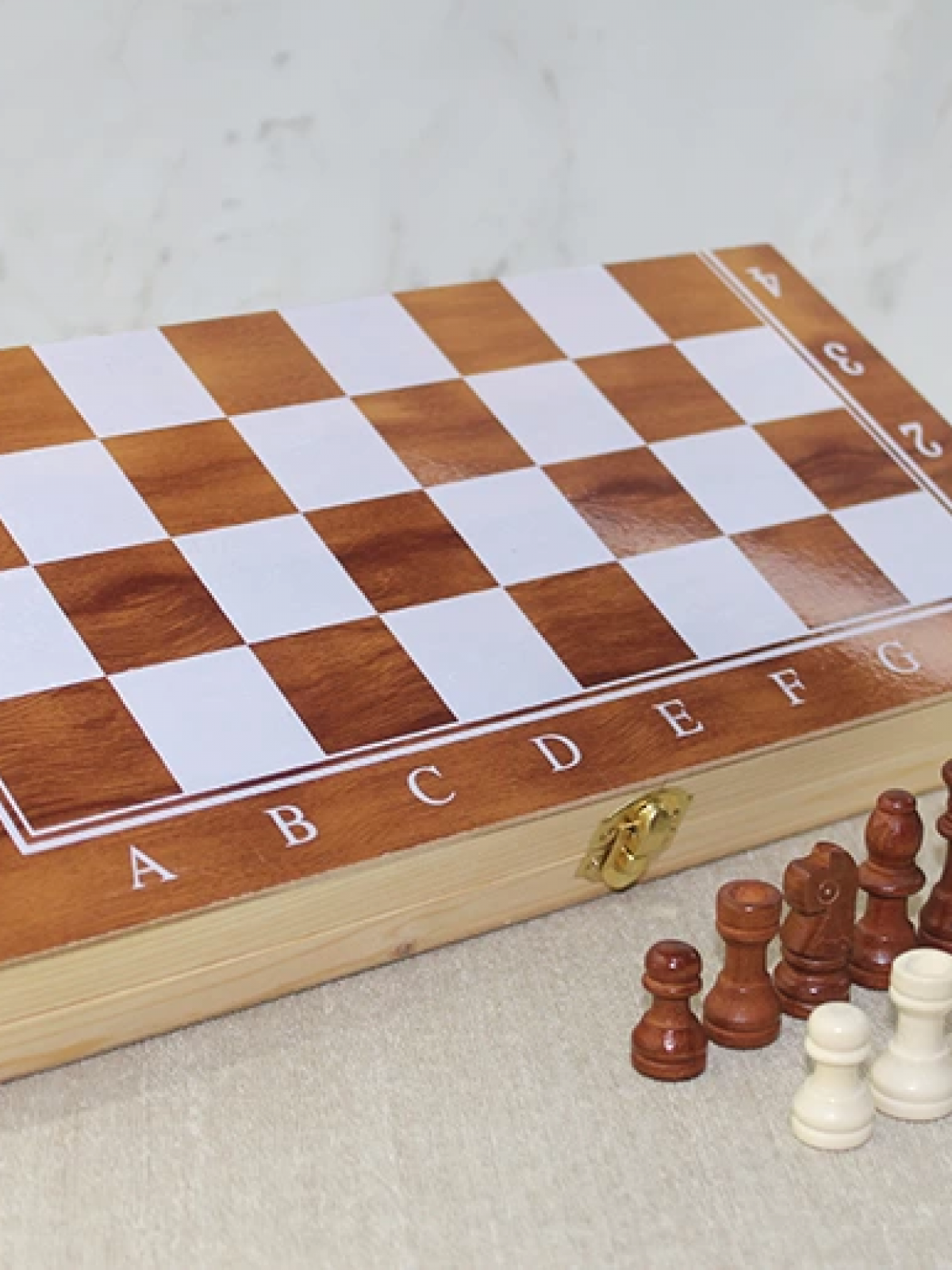 Ahşap Kutulu Satranç Ve Tavla Seti Alk4023