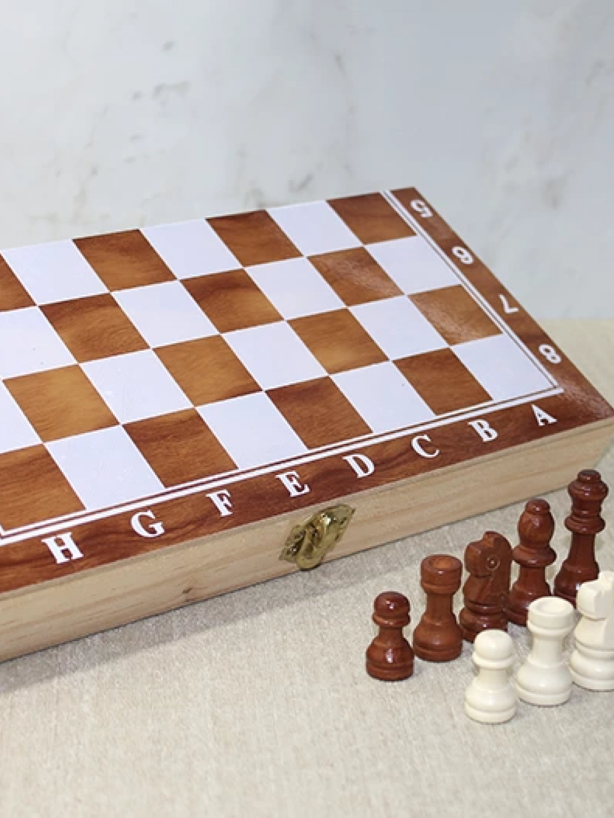 Ahşap Kutulu Satranç Ve Tavla Seti Alk4024