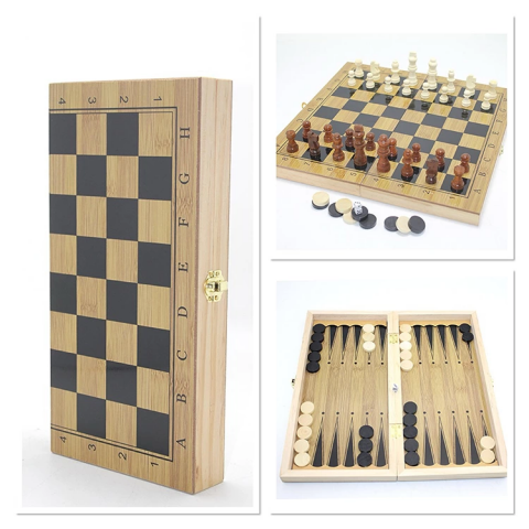 Ahşap Satranç Ve Tavla Seti Alk4235