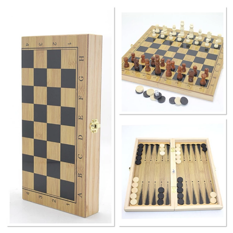 Ahşap Satranç Ve Tavla Seti Alk4244