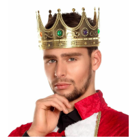 Altın Renk Yetişkin Çocuk Uyumlu Kral Tacı 60 Cm