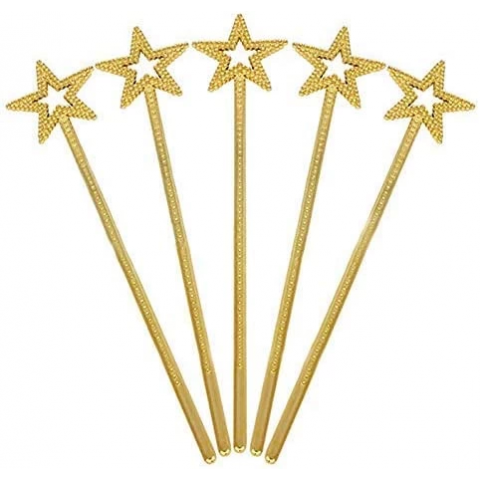 Altın Renk Yıldız Peri Asası Peri Değneği 34 Cm 1 Adet
