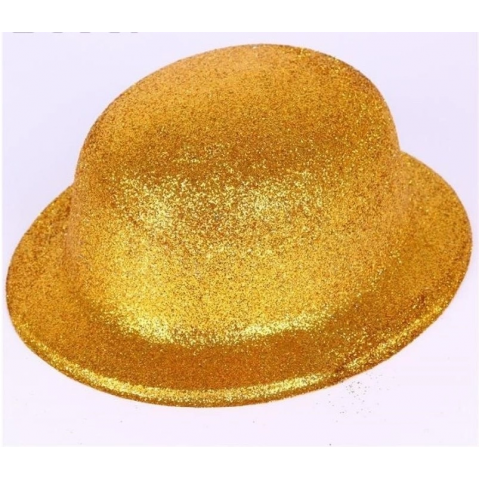Altın Renk Yuvarlak Simli Plastik Parti Şapkası