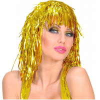Altın Sarısı Işıltılı Metalize Parti Peruğu