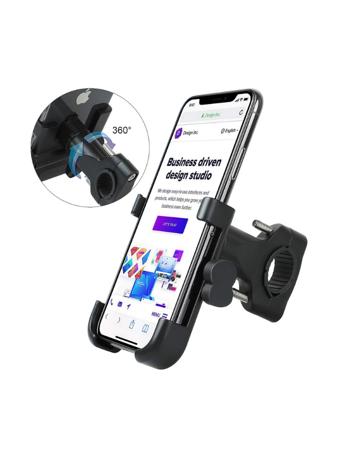 Alüminyum Gövdeli Metal Gidon Bağlantılı Motosiklet Telefon Tutucu 7 İnç Xl