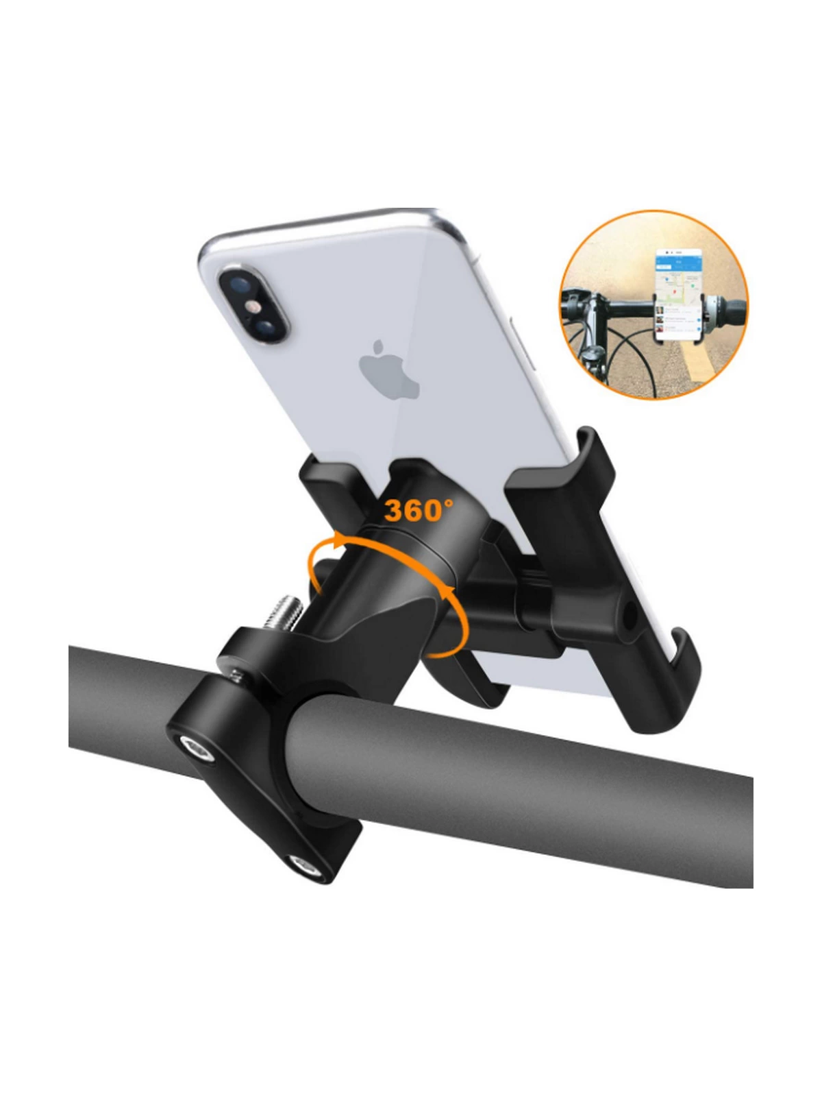 Alüminyum Gövdeli Metal Gidon Bağlantılı Motosiklet Telefon Tutucu 7 İnç Xl