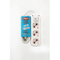 Amiral 3' Lü Topraklı Anahtarlı 2 Metre Kablolu Grup Priz