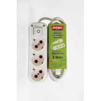 Amiral 3' Lü Topraklı Anahtarlı 3 Metre Kablolu Grup Priz