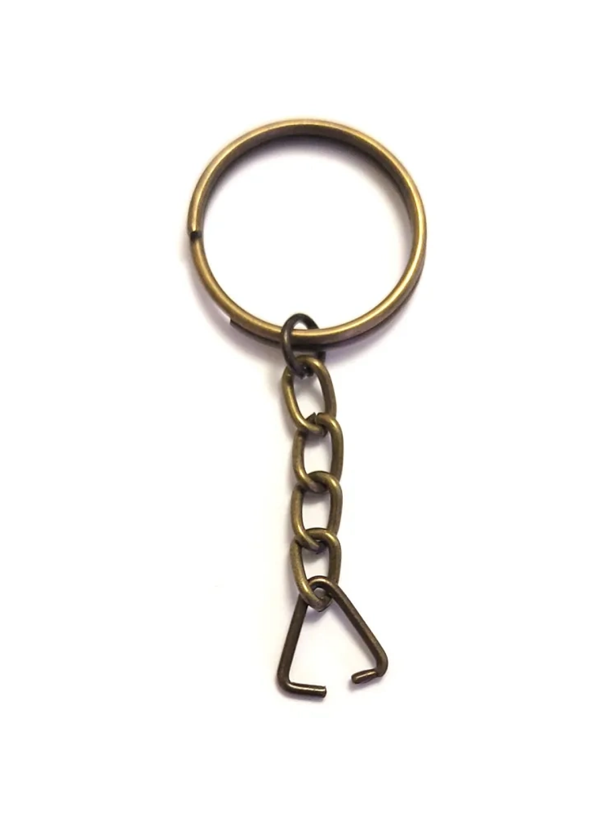 Anahtarlık Halkası, Halka + Zincir + Üçgen, 24mm, Antik, 1 Adet