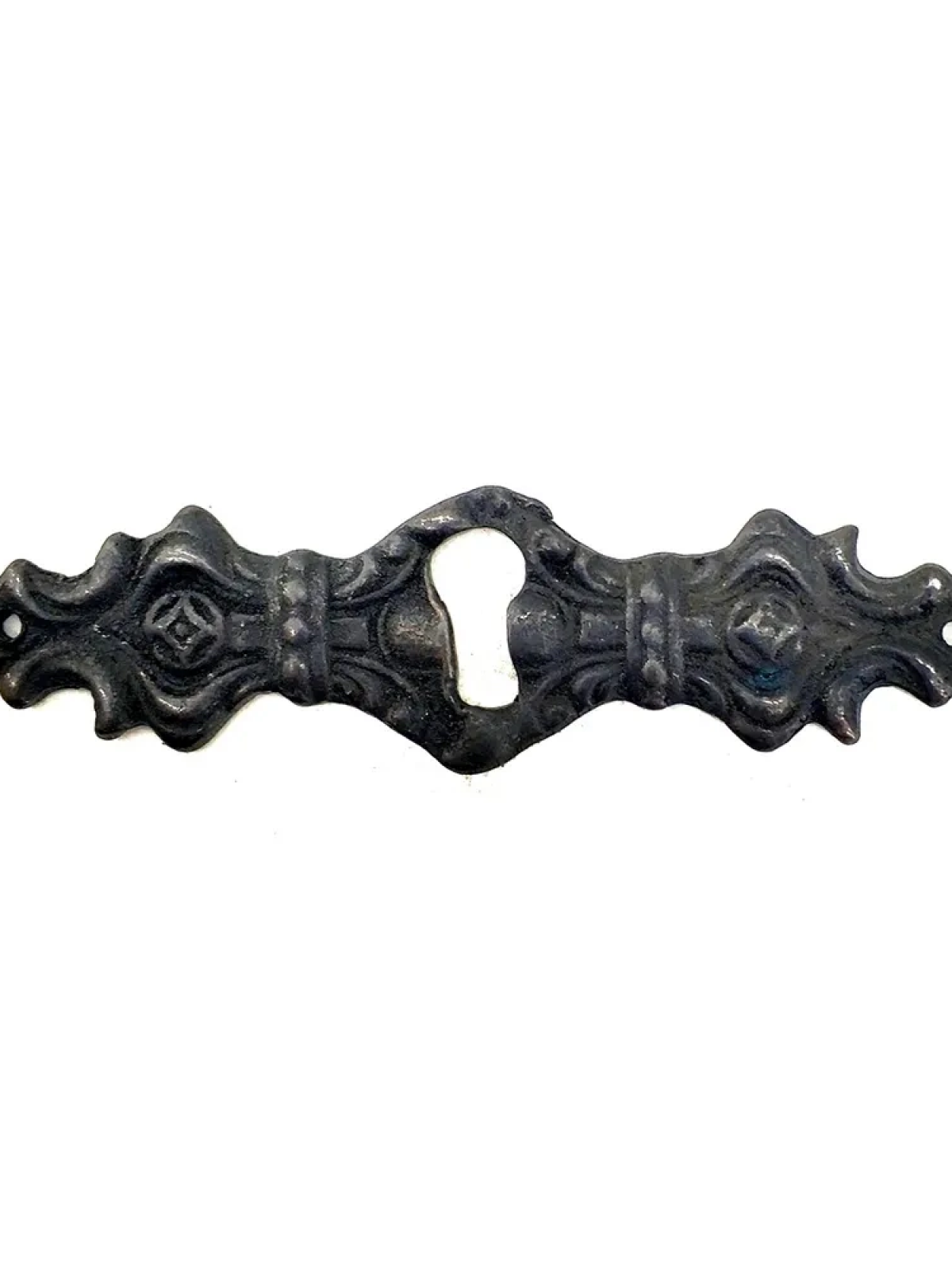 Antika Tarz Dekoratif Pirinç Anahtar Ağızlığı -  28x104mm, Oksit