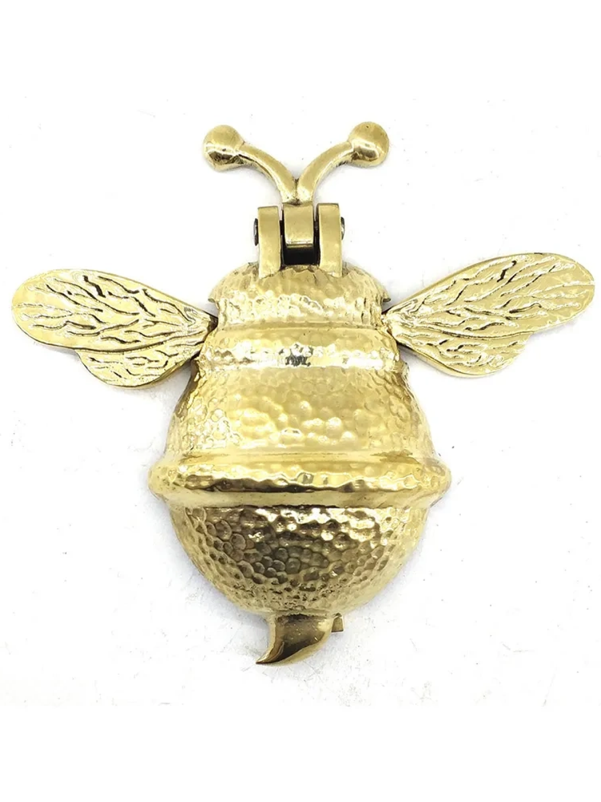 Antika Tarz Dekoratif Pirinç Arı Kapı Tokmağı, Taktak - Büyük, 163x150mm, Sarı