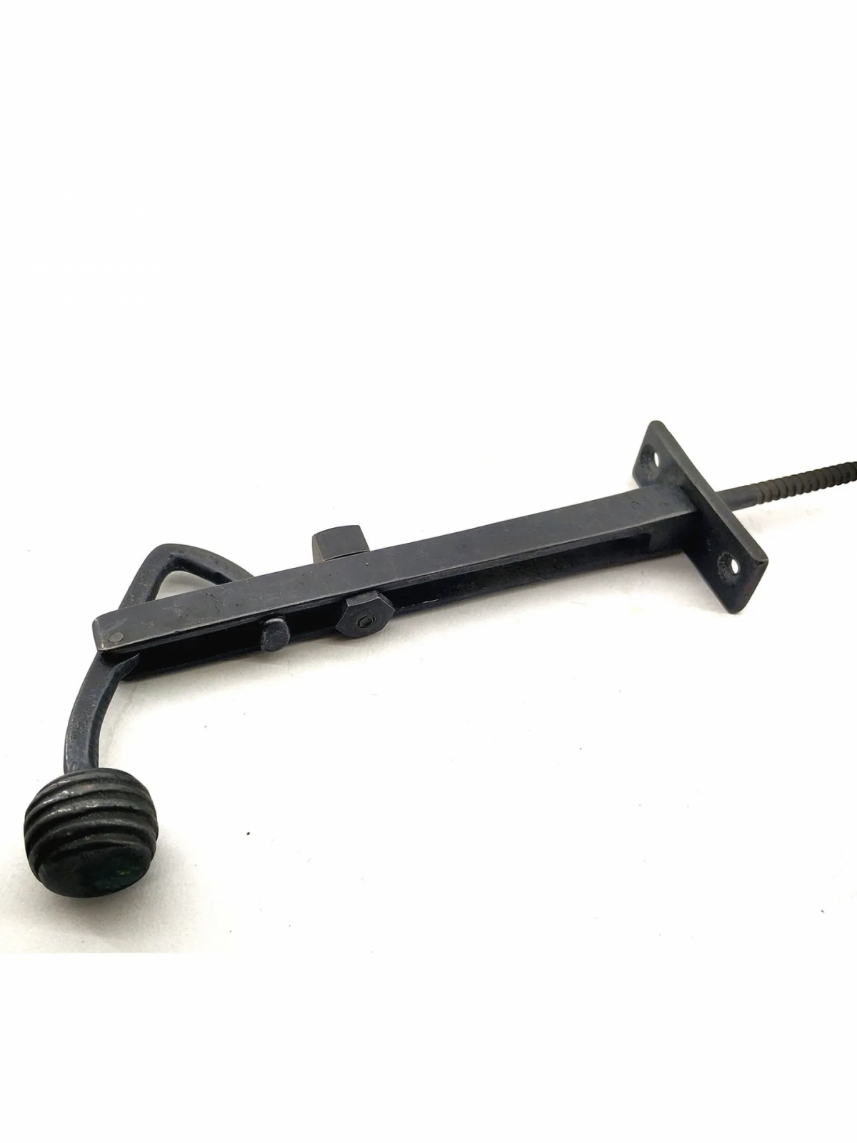 Antika Tarz Dekoratif Pirinç Ayarlı Panjur Stoperi - 150x55 Mm, Oksit