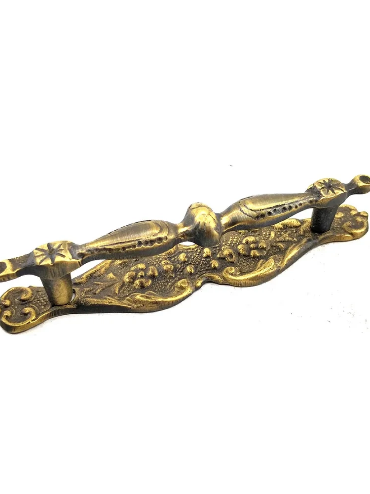 Antika Tarz Dekoratif Pirinç Aynalı Mobilya Çekmece Kulbu -  23x115mm, Antik