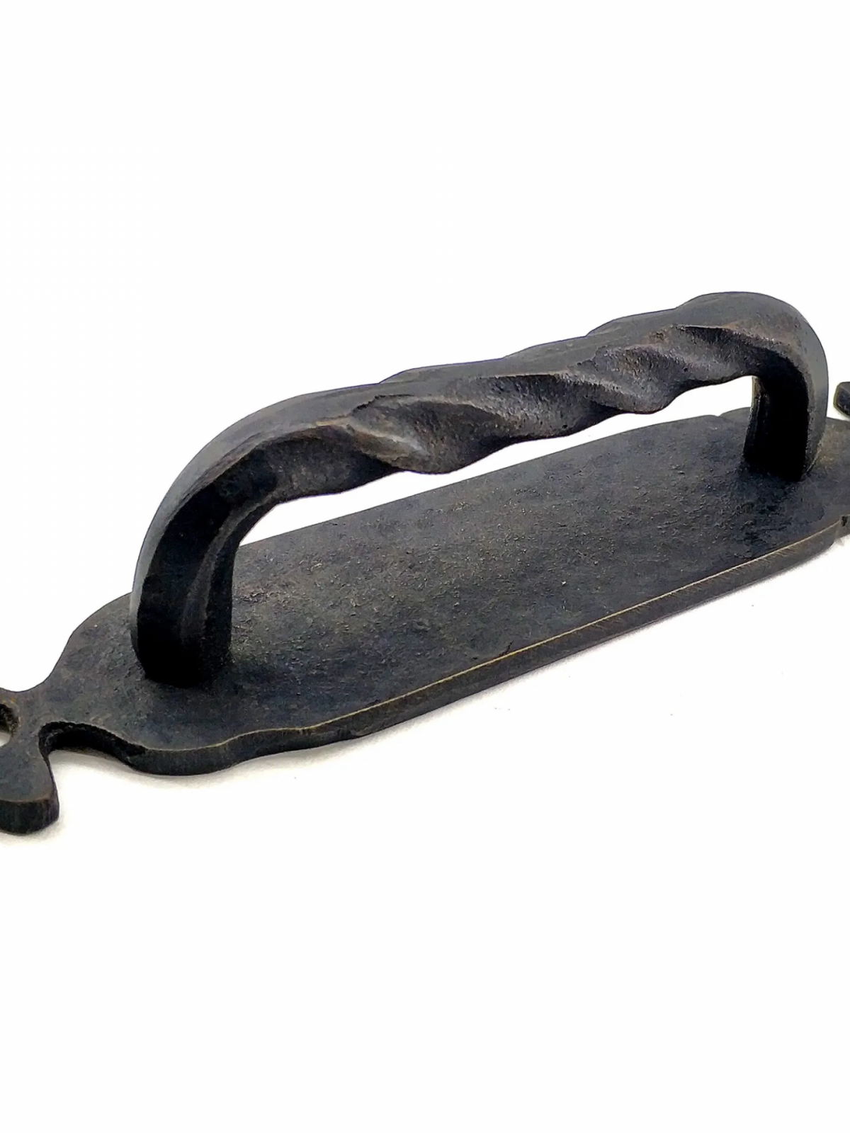 Antika Tarz Dekoratif Pirinç Burgulu Çekme Kol - 148x33 Mm, Oksit