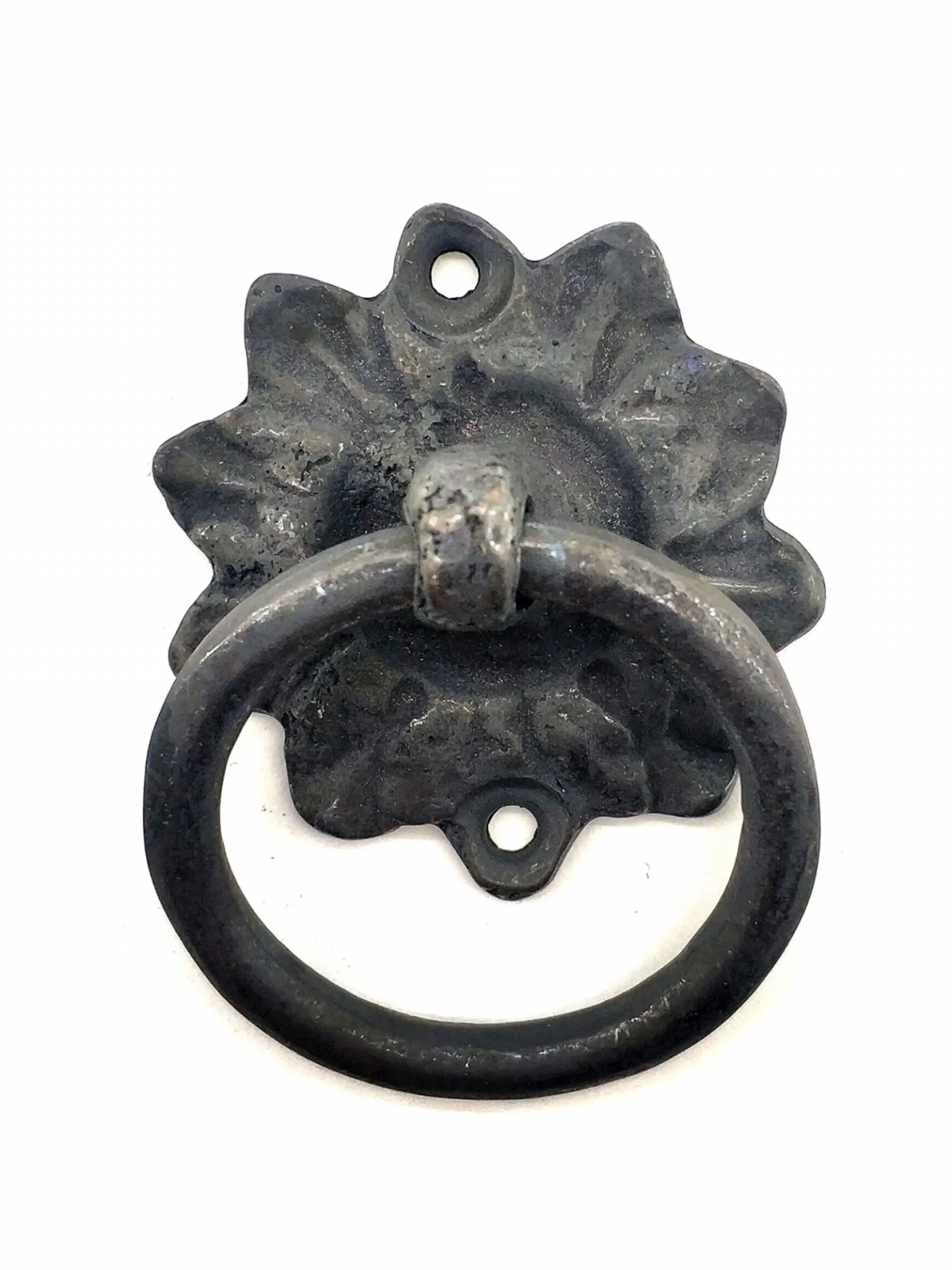 Antika Tarz Dekoratif Pirinç Çiçek Mobilya Kulbu, Kapı Kilit Halkası - 50mm, Oksit