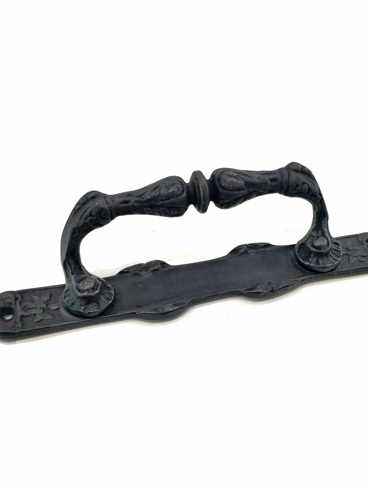 Antika Tarz Dekoratif Pirinç Dar Yan Çekme Kapı Kolu - 225x37 Mm, Oksit