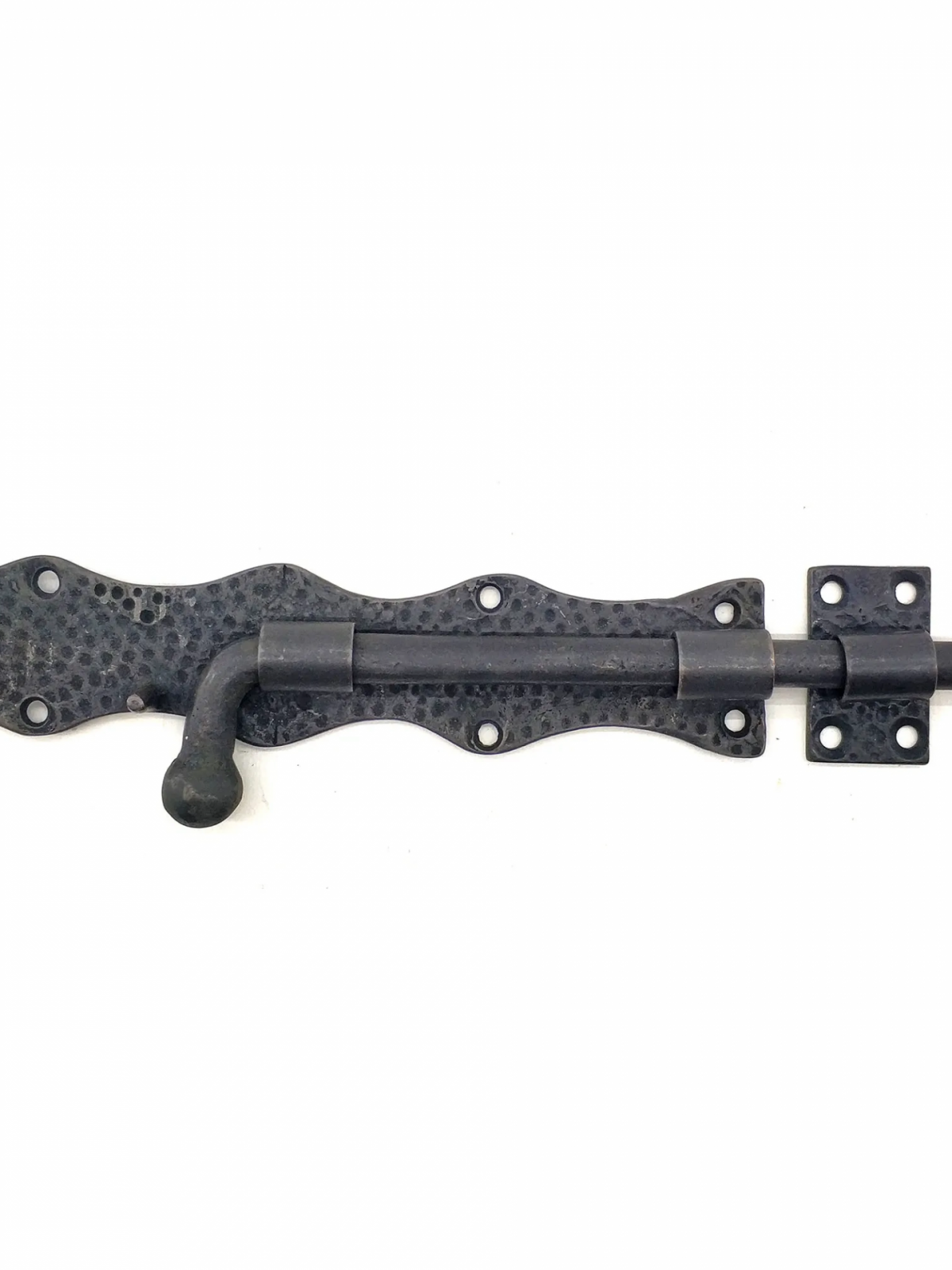 Antika Tarz Dekoratif Pirinç Dövme Kapı Sürgüsü - 20cm, Oksit