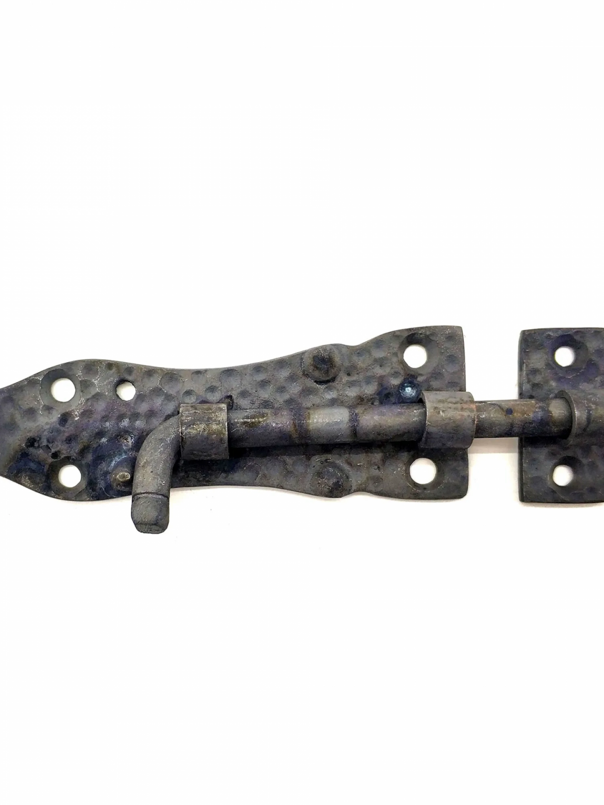 Antika Tarz Dekoratif Pirinç Dövme Kapı Sürgüsü - 7,5cm, Oksit