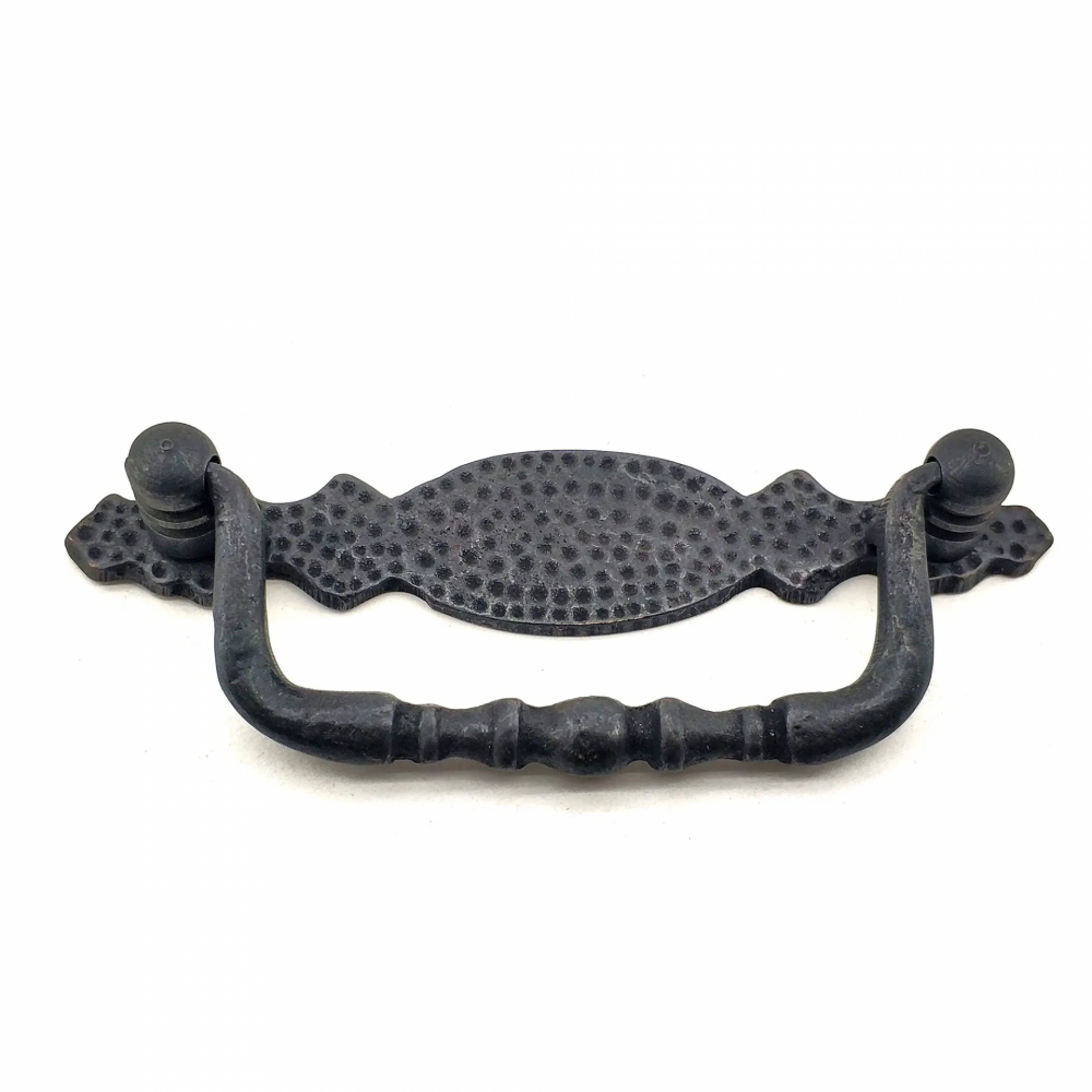 Antika Tarz Dekoratif Pirinç Dövme Sallantı Kapı Kulbu - 43x118 Mm, Oksit