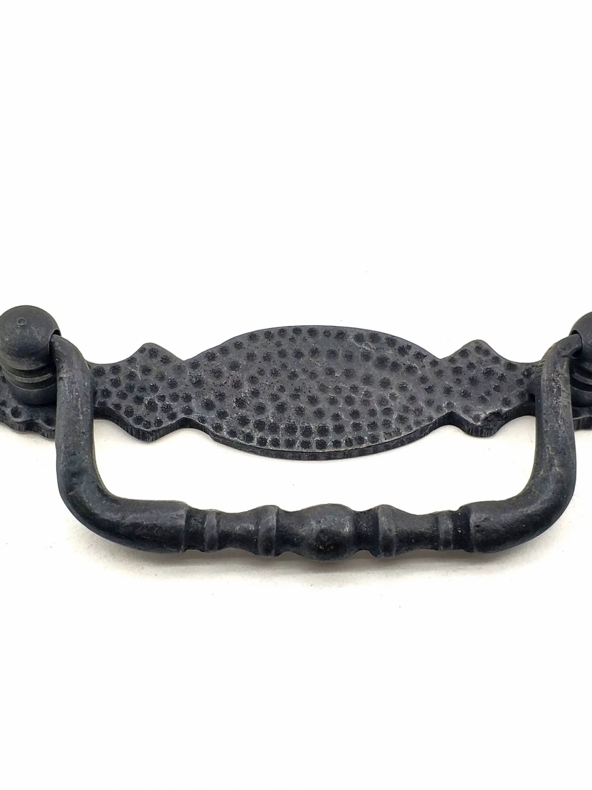 Antika Tarz Dekoratif Pirinç Dövme Sallantı Kapı Kulbu - 43x118 Mm, Oksit