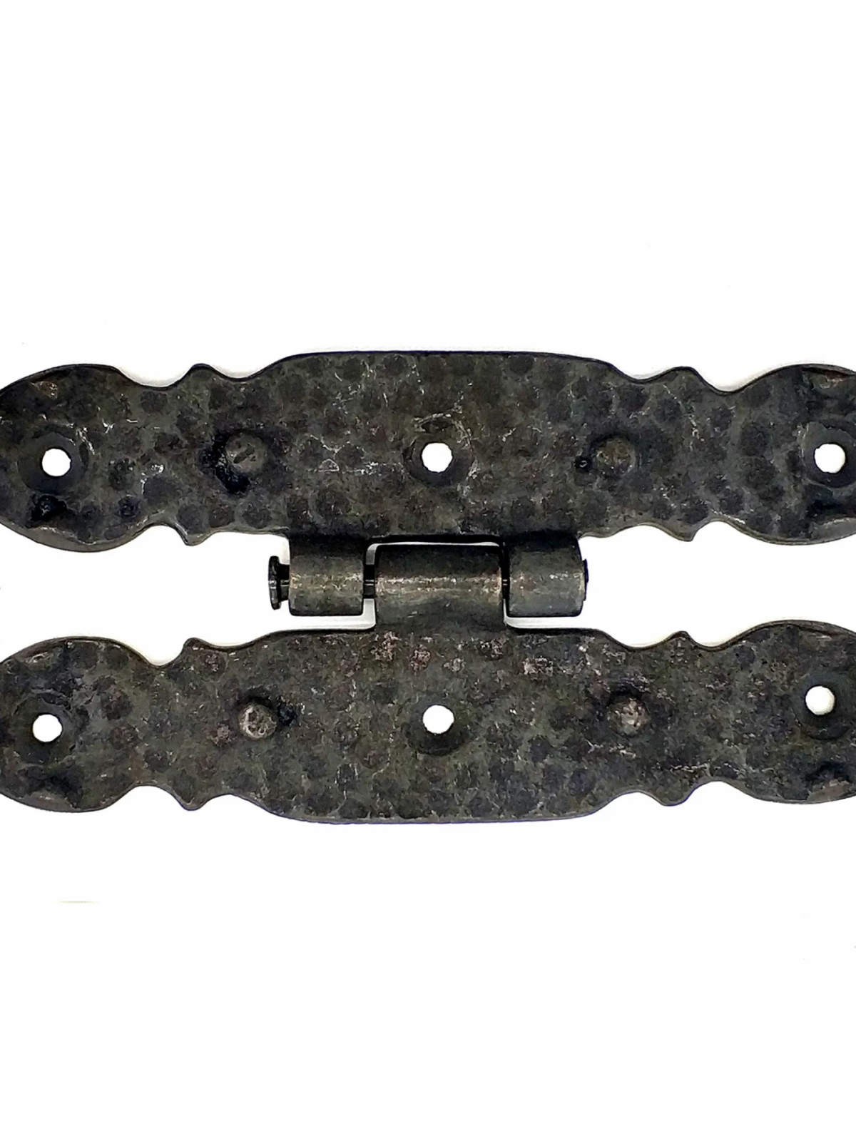 Antika Tarz Dekoratif Pirinç Düğmeli Menteşe - 142x69 Mm, Oksit