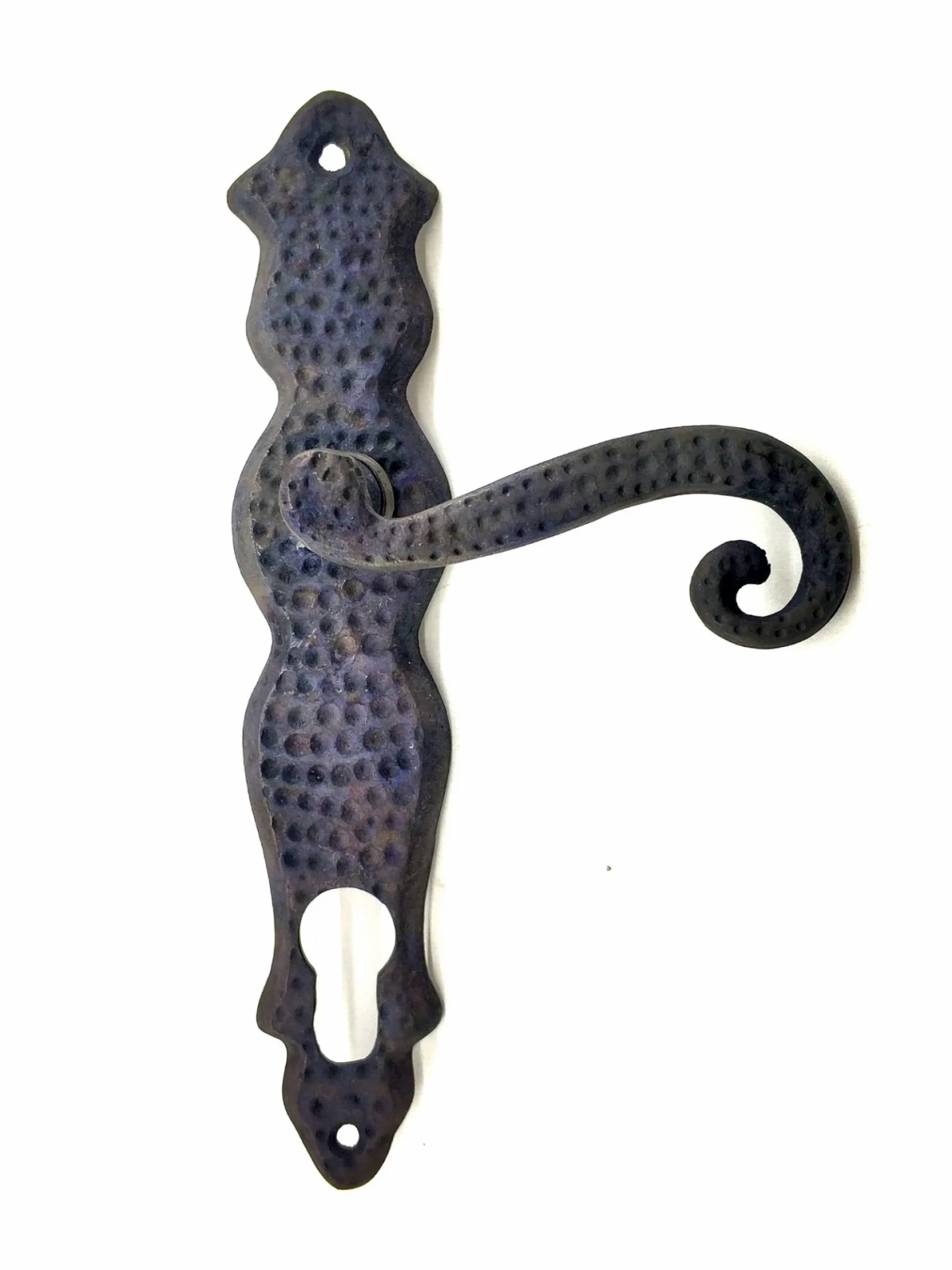 Antika Tarz Dekoratif Pirinç Ferforje Oda Kapı Kolu - 210x43 Mm, Oksit