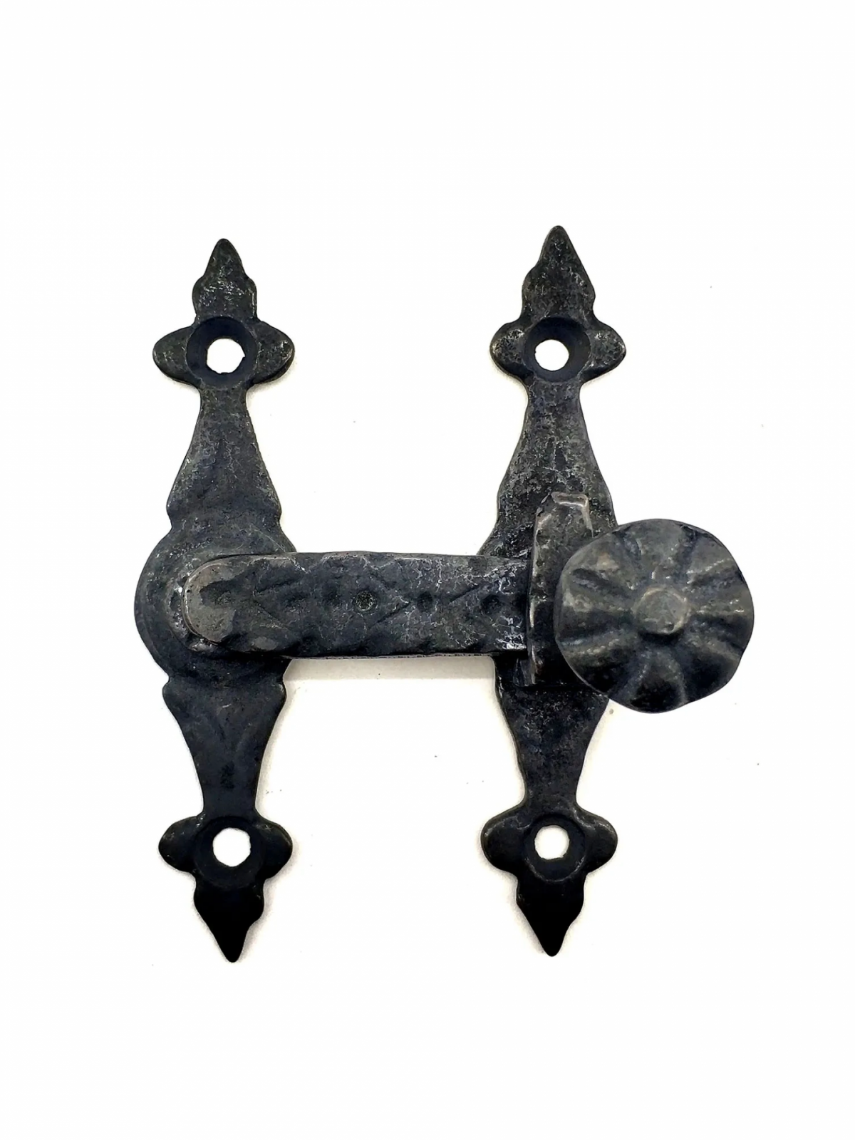 Antika Tarz Dekoratif Pirinç Kapı, Pencere Mandalı - 82x65 Mm, Oksit