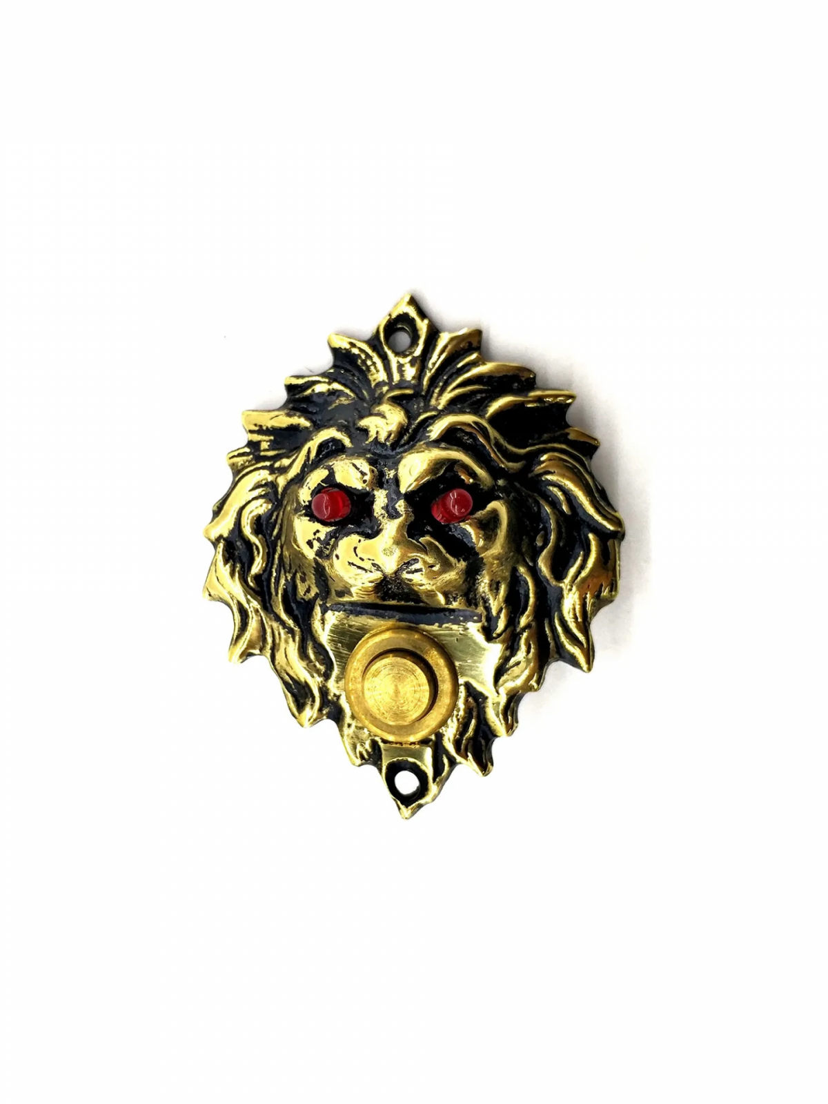 Antika Tarz Dekoratif Pirinç  Kapı Zili - 100x78 Mm, Antik, Led Işıklı