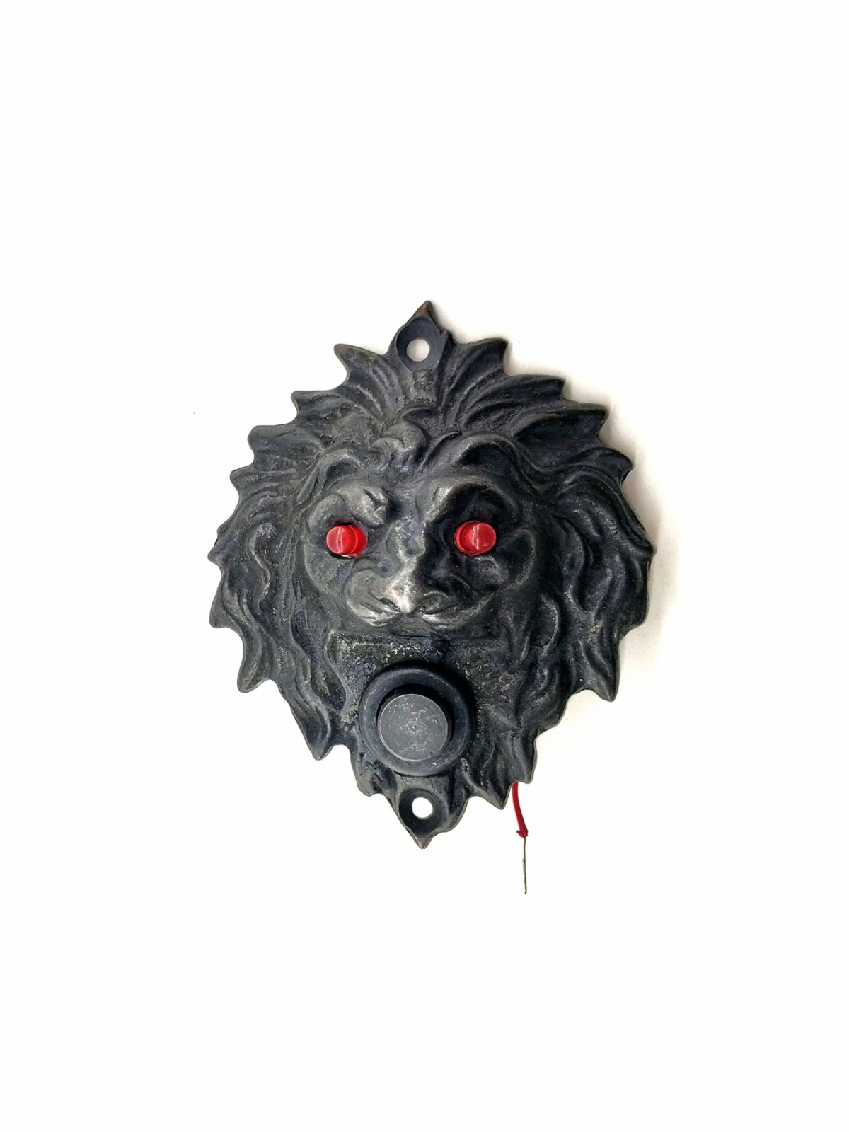 Antika Tarz Dekoratif Pirinç  Kapı Zili - 100x78 Mm, Oksit, Led Işıklı