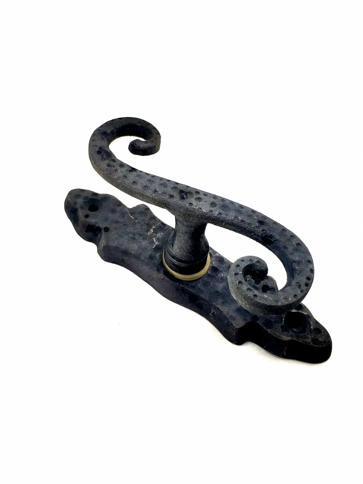 Antika Tarz Dekoratif Pirinç Kıvrık Pencere Kolu - 130x33 Mm, Oksit