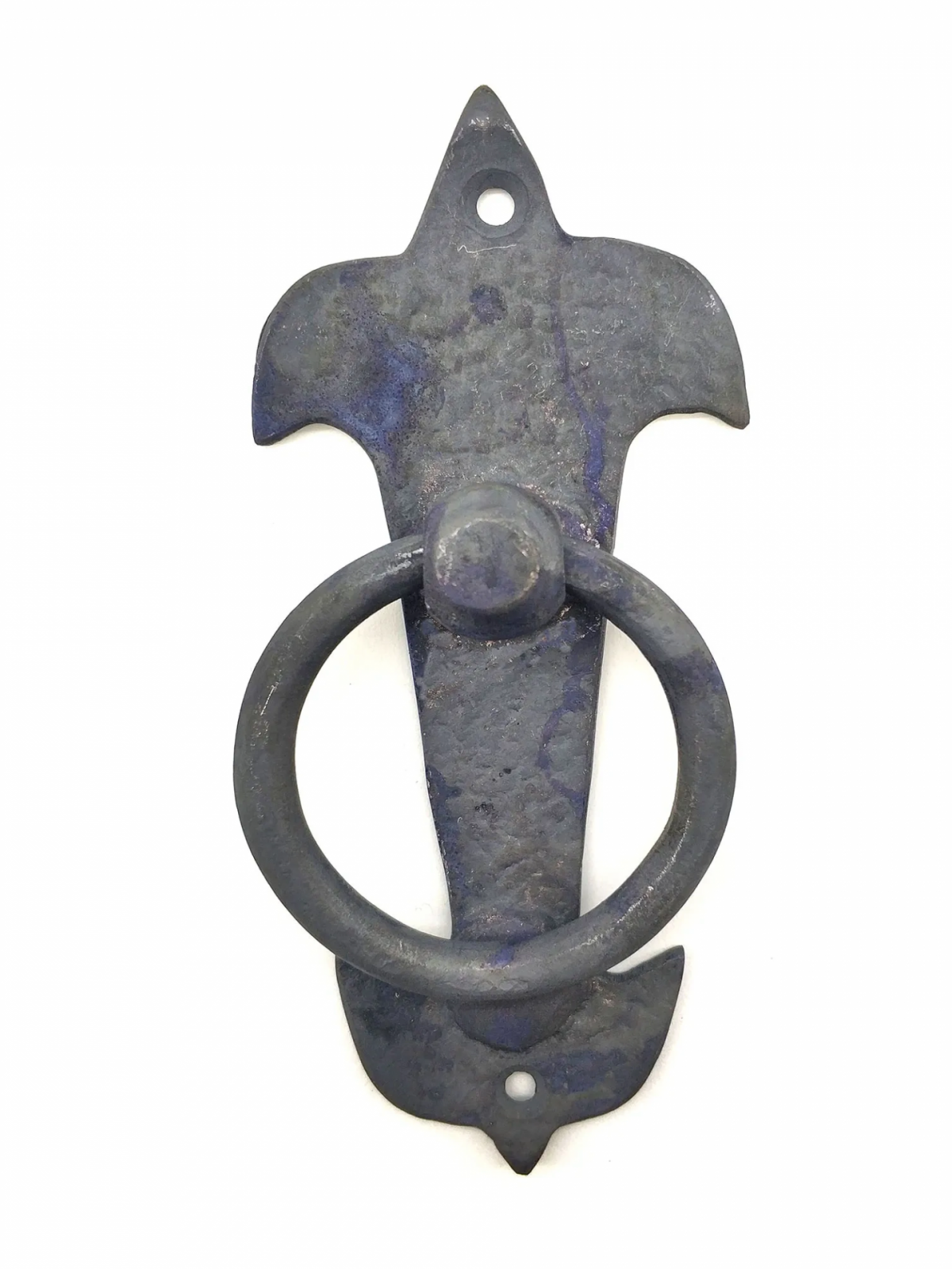 Antika Tarz Dekoratif Pirinç Lale Kapı Halkası - 165x70mm, Oksit