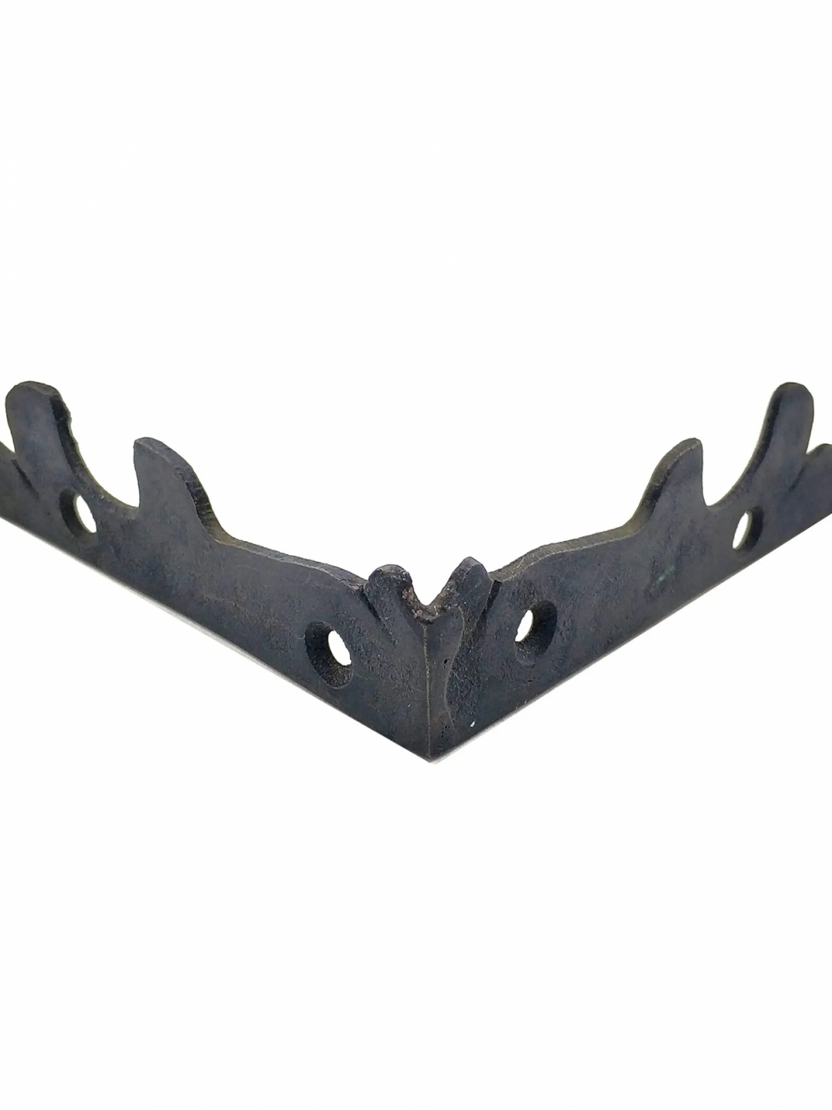 Antika Tarz Dekoratif Pirinç Lale Köşe Gönye - Yan, 105x105 Mm, Oksit