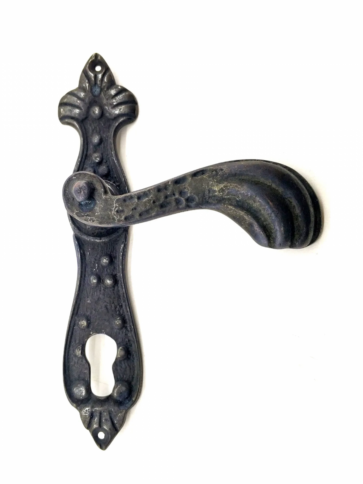 Antika Tarz Dekoratif Pirinç Mevlana Banyo Kapı Kolu - 228x48 Mm, Oksit