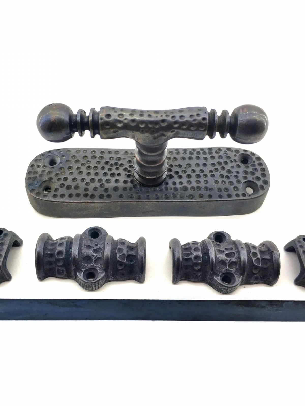 Antika Tarz Dekoratif Pirinç Üstten İspanyolet - 133x40 Mm, Oksit