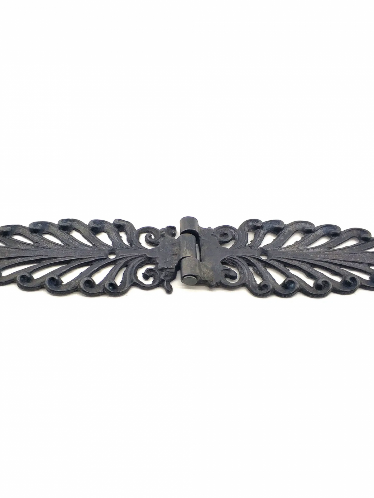 Antika Tarz Dekoratif Pirinç Yaprak Desenli Menteşe - 55x265 Mm, Oksit