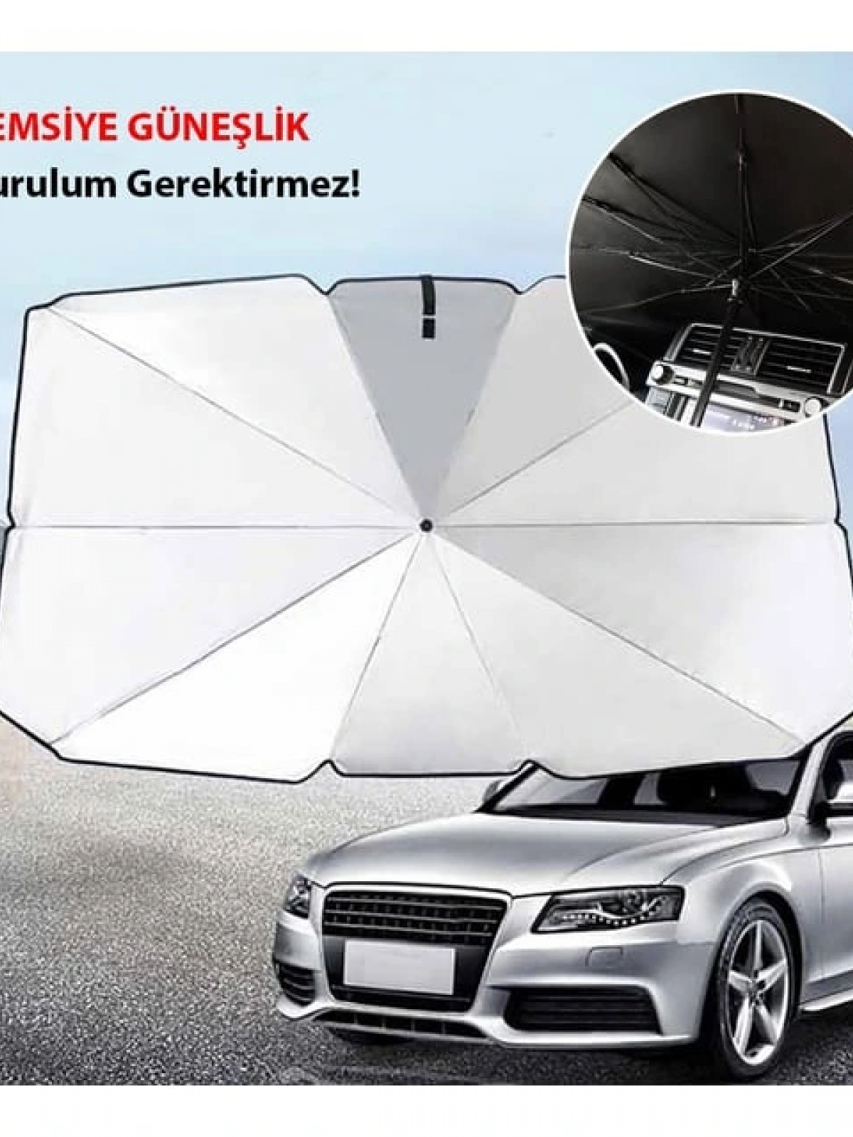 Araba Güneş Gölge Koruyucu Şemsiye Oto Ön Cam Güneşlik(145cm*79cm)