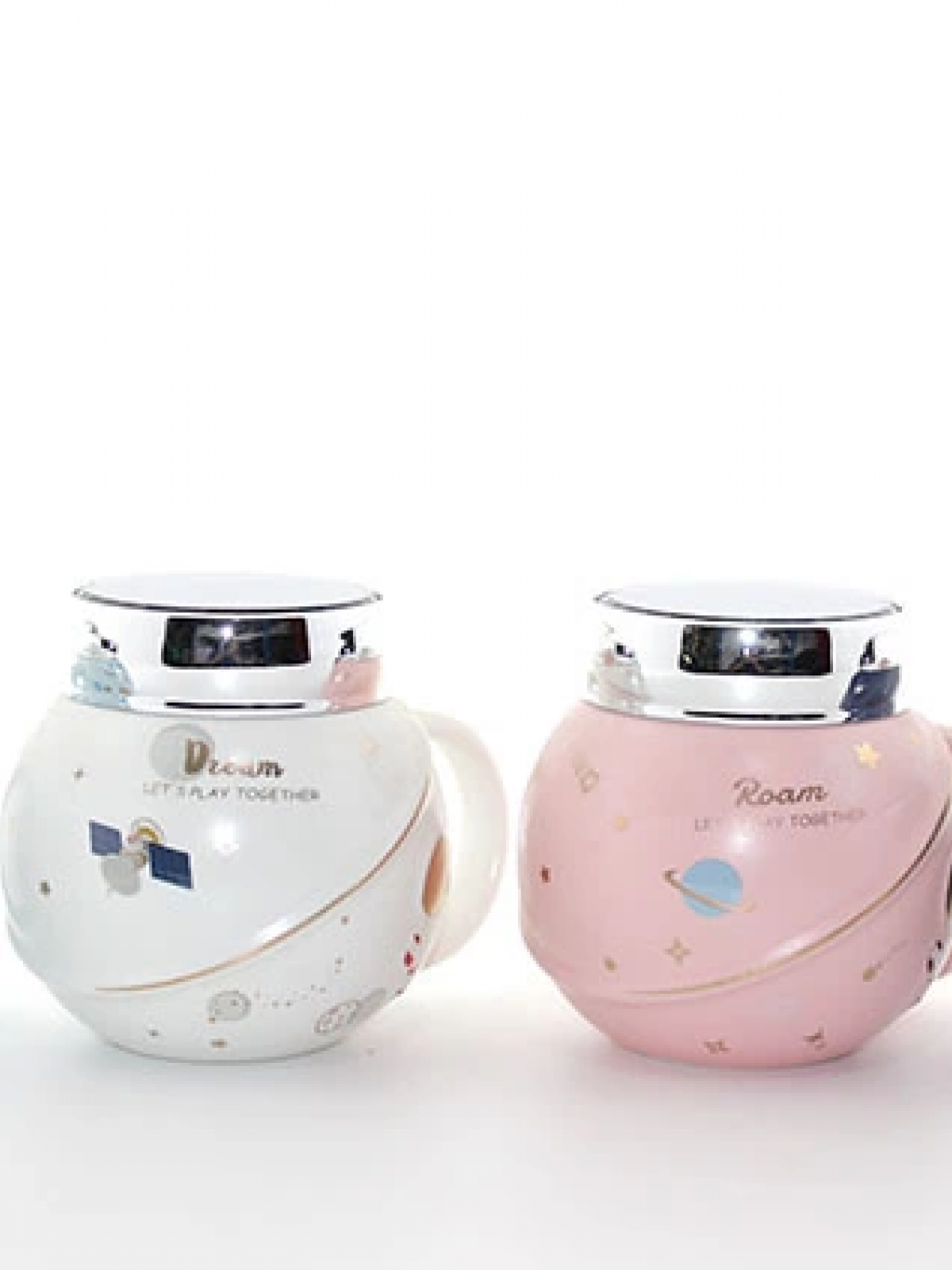 Ayna Kapaklı Astronot Tasarımlı Porselen Kupa Bardak Alk1282