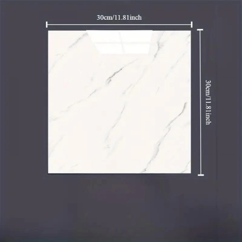 Beyaz Mermer Desenli Alüminyum Plastik Duvar Sticker (30*30)