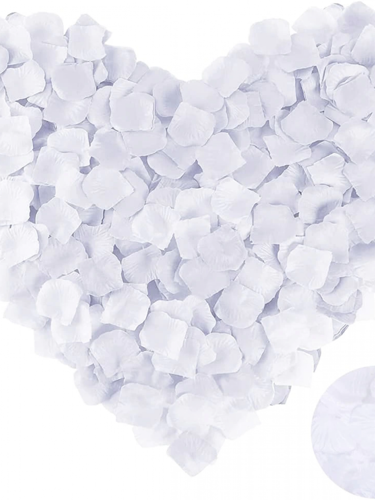 Beyaz Renk Gül Yaprağı Şekilli Konfeti 10 Paket 1000 Adet