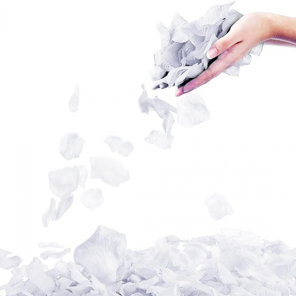 Beyaz Renk Gül Yaprağı Şekilli Konfeti 10 Paket 1000 Adet