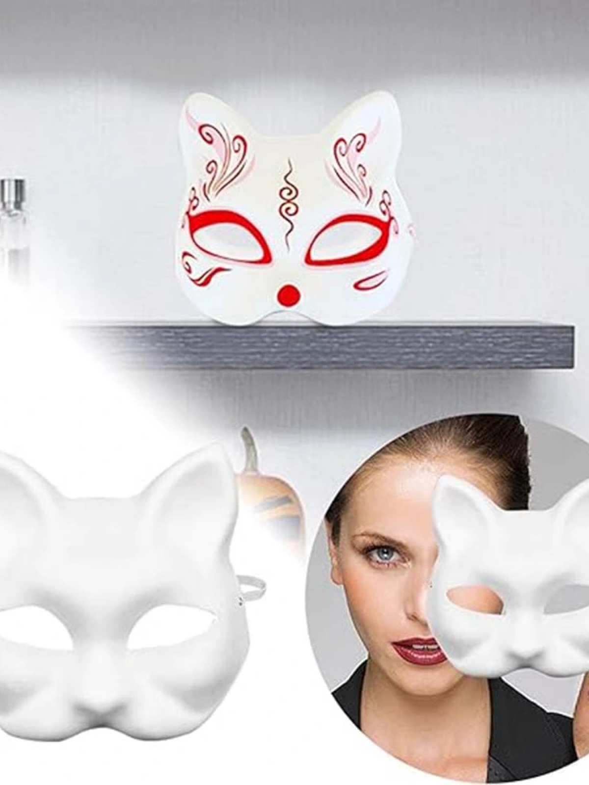 Boyanabilir Kedi Model Maske – Kendi Tasarımını Oluştur