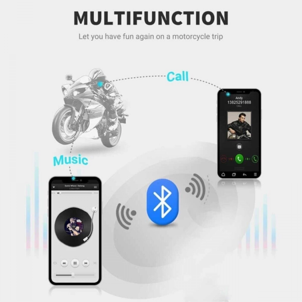 Bt22 Kask Kulaklık Bluetooth Motosiklet Kulaklık 5.0 Bluetooth Interkom Motorsiklet Kulaklık