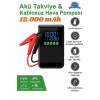 C228 Şarjlı 12.000 Mah Taşınabilir Çantalı Araç Akü Şarj Takviyeli Işıklı Hava Kompresörü