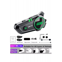 C50 2x Motosiklet Intercom Kask Kulaklık 1000 Mah Rgb Işıklı Çift Eşleşme
